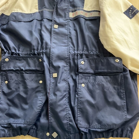 Vintage 90s Perry Ellis Mens XXL Red White Blue Windbreaker  Full Zip Jacket - Picture 11 of 16